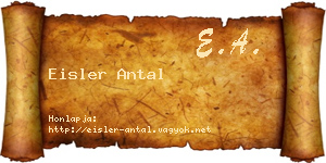 Eisler Antal névjegykártya